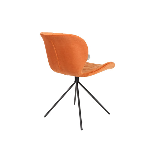 Zuiver OMG Velvet Eetkamerstoelen Oranje - Set van 2 - vtwonen shop