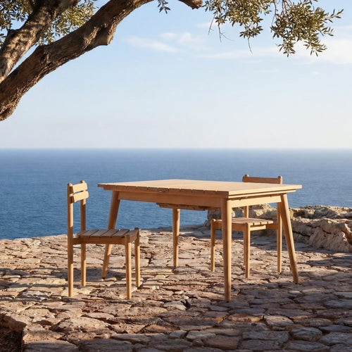 Tikamoon Uitschuifbare tuintafel in massief teak 4-6 pers. - Naturel