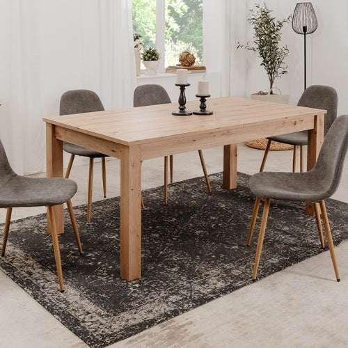 Calicosy - BERGEN Uitschuifbare eettafel - Naturel - 90x160x75 cm