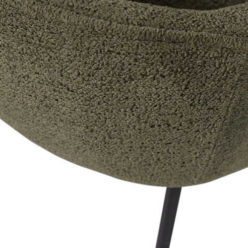 WOOOD eetkamerstoelen Leon - Bouclé - Bosgroen - Set van 6