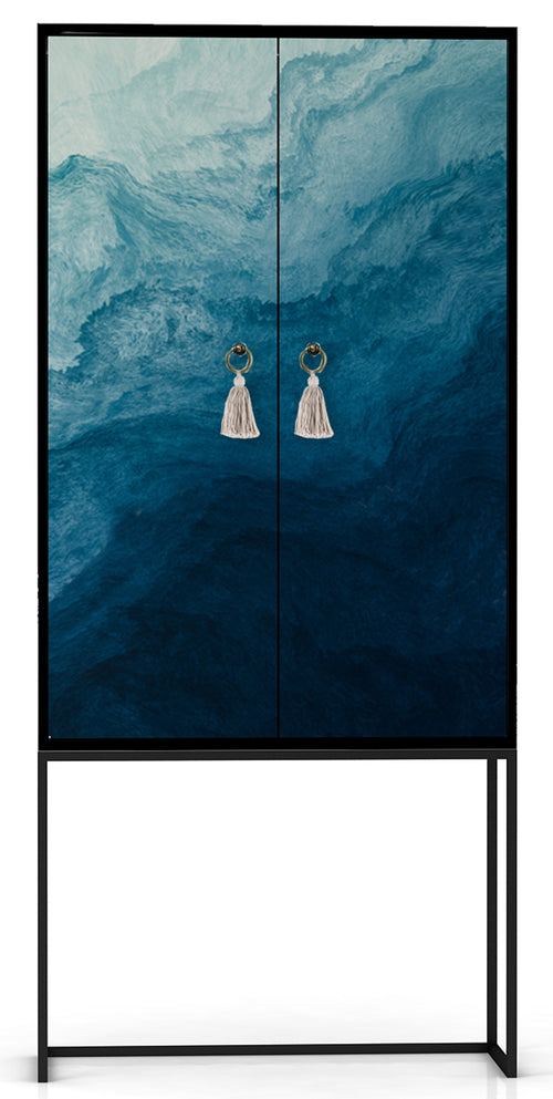 Kast dressoir met 2 deuren van MDF met Blauwe oceaan patroon - vtwonen shop