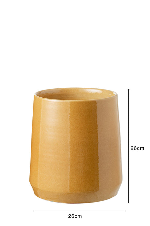 J-Line bloempot Rond - keramiek - oker - large - Ø 26 cm