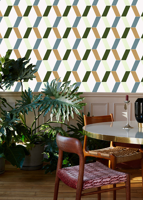 Catchii Behang Zigzag Franky wit multi - vtwonen shop