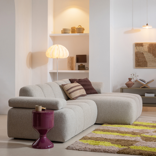 WOOOD Eetbankje 164 cm Mojo - Ribstof - Honing Geel - 49x164x45