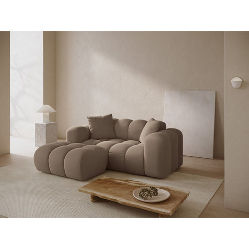 Cosmopolitan Design - Linker hoekbank Treno 2-zits, flueel cappuccino - 164x180x70cm