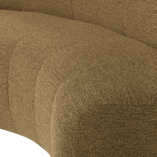 WOOOD eetbank halfronde hoek rug Mojo Base - Bouclé - Geel/Bruin - 83x152x76