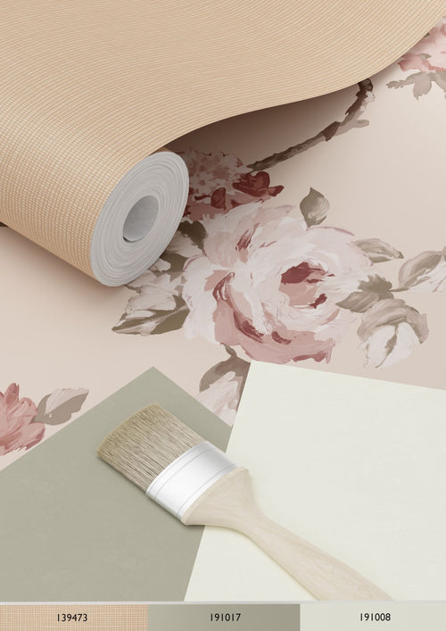 ESTAhome behang vintage bloemen roze - 53 cm x 10.05 m - 139476