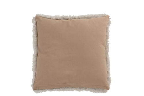 J-Line kussen Spiegeltjes - jute - naturel/wit