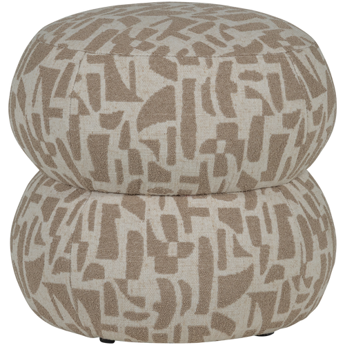 WOOOD poef Anic - Polyester - Grafisch Patroon - Zand - vtwonen shop