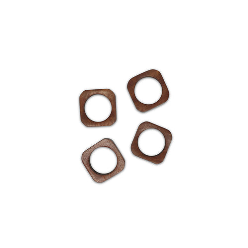 S|P Collection - Servetring 4,5x4,5cm vierkant hout Moku - Set van 4 - vtwonen shop