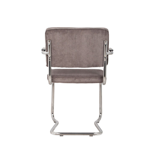 Zuiver Ridge Kink Rib Eetkamerstoelen Armleuning Grijs - Set van 2