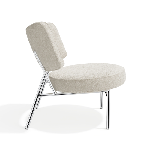 Sia Home - Salonstoel IGGY - bouclé-stof crème 60cm