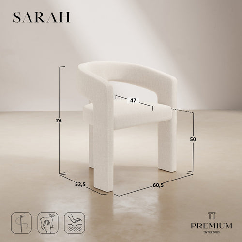 Premium Interiors - Set van 2 fauteuils SARAH - zacht aanvoelende geweven stof donkerbeige 60.5cm