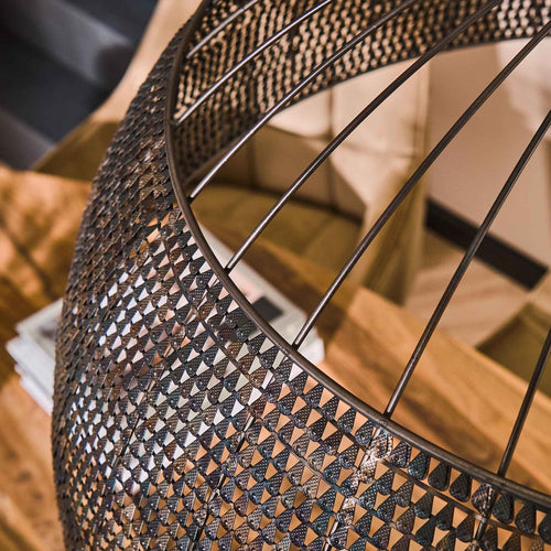 Giga Meubel Hanglamp Armor - Zwart/Bruin - 1-Lichts - Ø80x80cm - vtwonen shop