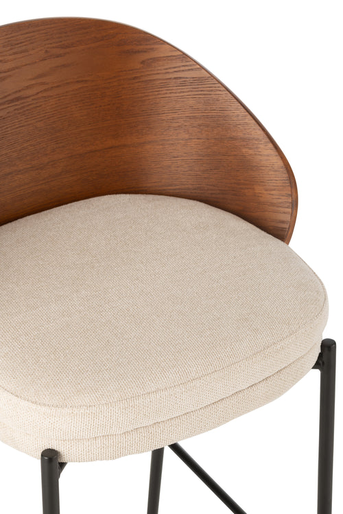 J-Line barstoel Lone - multiplex/metaal - bruin/beige