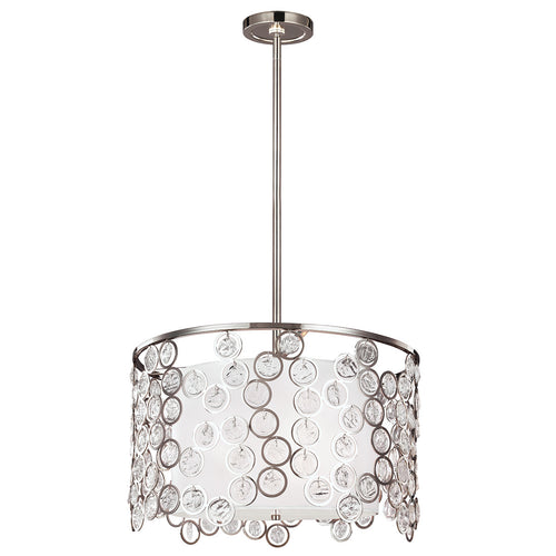 Elstead Lexi - 3 Lichts Ronde Plafond Pendel Gepolijst Nikkel, E27