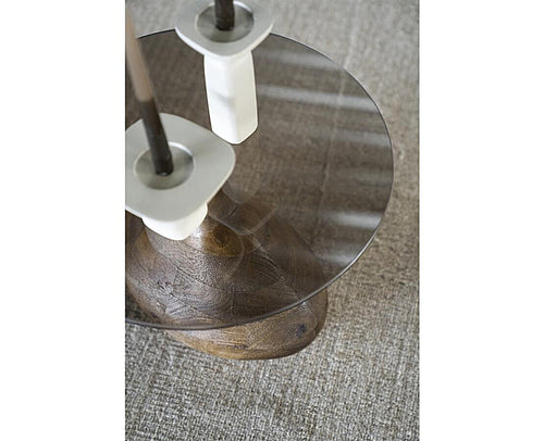 FurniLux Side table Bond  - brown - 50x50x11 cm / 41x41x27 - vtwonen shop