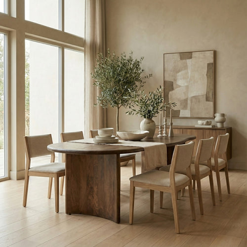 DÉJA Living Eettafel Tornio - Organisch Donkerbruin Hout - 240x110x76cm