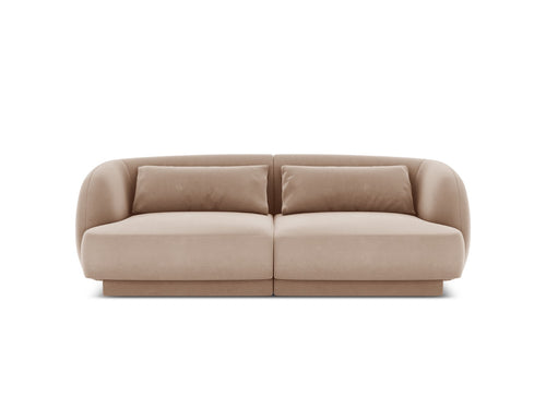Cosmopolitan Design Bank Tulum 2-zits, flueel, beige - 90x180x70cm