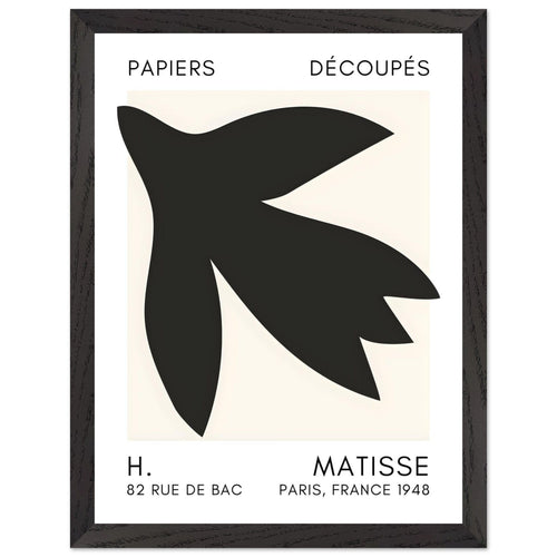 Artfulprints Poster met Lijst Matisse – Shapes in the air black   - 30x40 cm - Zwart