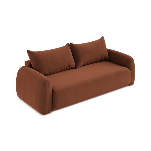 LaMiaSofa 3-zits slaapbank Amalfi - textuurstof - terracotta - 250x112x90