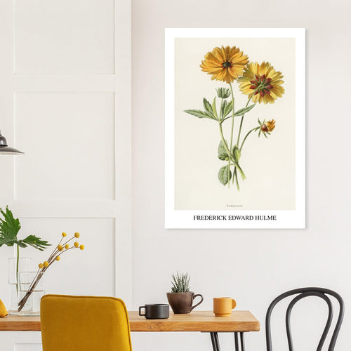 Artfulprints  Frederick Edward Hulme - Coreopsis   poster A4 21x29.7 cm