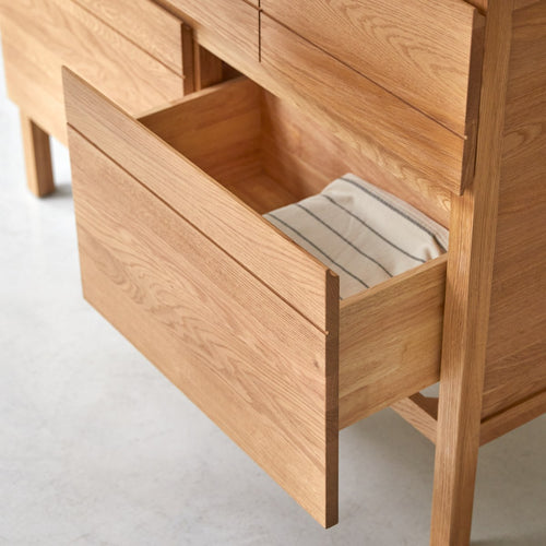 Tikamoon Massief eikenhouten en keramisch badkamermeubel 120 cm - Naturel - vtwonen shop