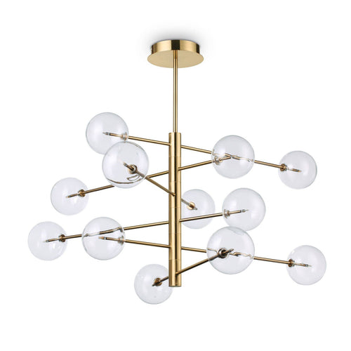 Ideal Lux Equinoxe - 12 Light Multi Arm Plafond Hanglamp Antiek Messing