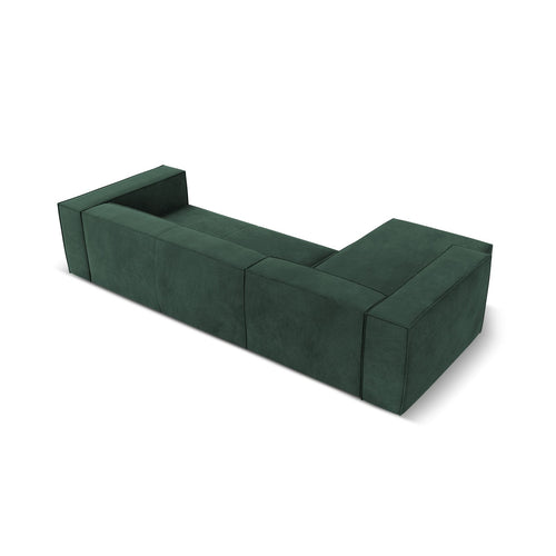 Cosmopolitan Design - Linker hoekbank Turin 5-zits, structurele stof groente - 173x290x68cm