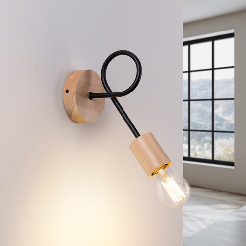 Sollux Lighting Wandlamp EMBER zwart - 10x19x24cm