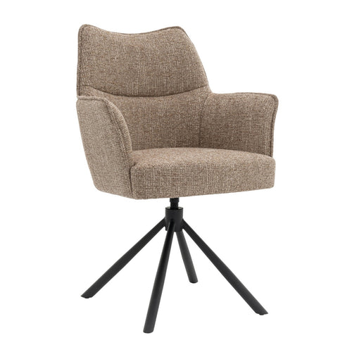 DÉJA Living Eetkamerstoel Zayn - Taupe/Zwart - Draaibaar - Set van 2 - vtwonen shop