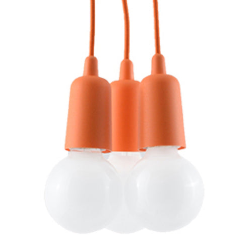 Sollux Lighting Hanglamp DIEGO 3 oranje - 15x15x90cm