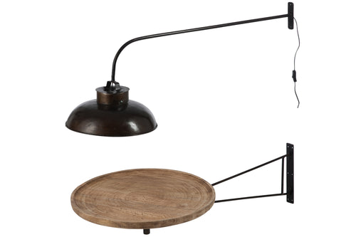 J-Line wandlamp Lounge - metaal - zwart