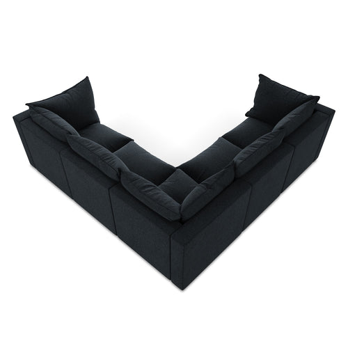 LaMiaSofa Modulaire hoekbank Ravenna - velours - koningsblauw - 255x255x77