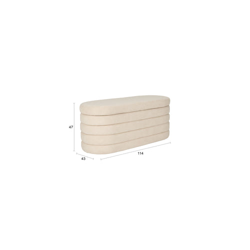 Housecraft Living Zuma bankje Bouclé Wit/ Beige - vtwonen shop