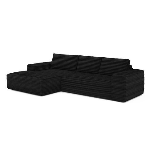 Sia Home - Hoek slaapbanken links JOAN - Corduroy - Donker antraciet - 302cm - vtwonen shop