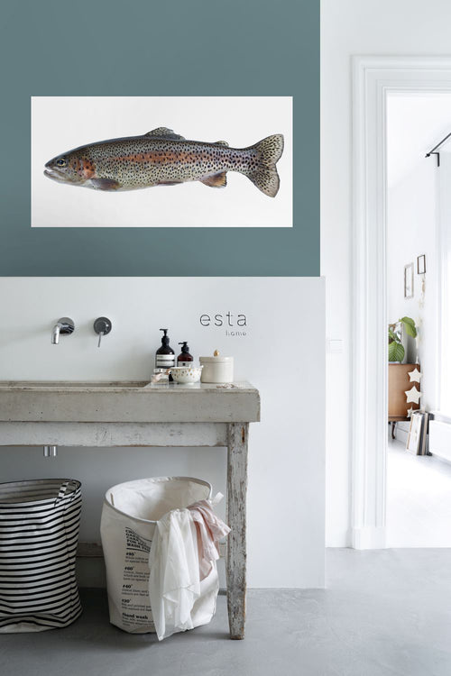 ESTAhome muursticker vis warm grijs en zalm roze - 97 x 48.5 cm - 159041 - vtwonen shop