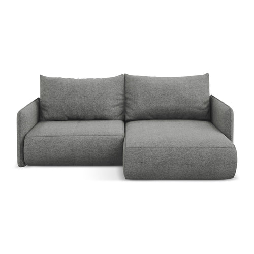 LaMiaSofa hoekbank rechts Palermo - chenille stof - olifant - 207x148x86