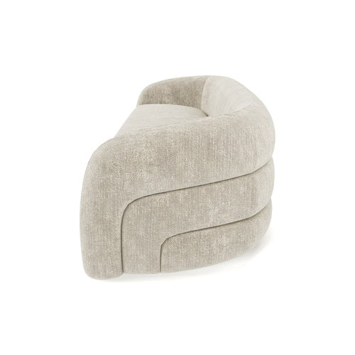 Sia Home - Rechte slaapbanken VICTORIA - Fluweel met structuur - Beige - 220cm