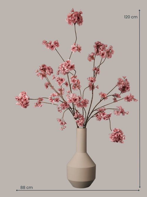 Madame Fleurie Hanami Boeket inclusief Vaas – Luxe Zijden bloemen Kersenbloesem – Tijdloos & Sereen - 19,5cm x 40cm