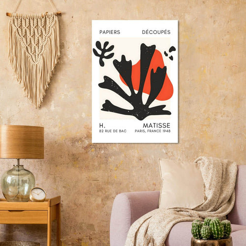 Artfulprints  Matisse – Abstract bloom black   poster A4 21x29.7 cm - vtwonen shop