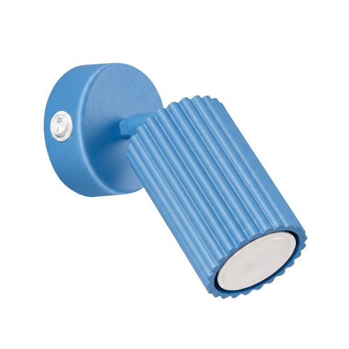 Sollux Lighting Wandlamp KARBON azuur met schakelaar - 8x16x16cm