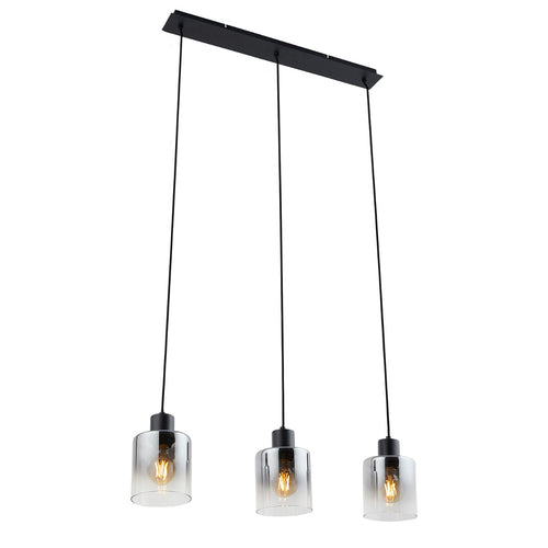 Lighto | Design hanglamp zwart met smoke glas 3-lichts | Nala