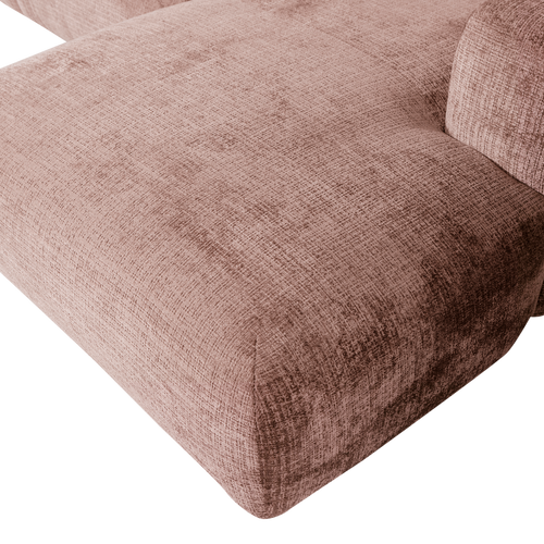 WOOOD chaise longue bank rechts Cloud - Chenille - Taupe - 80x280x165