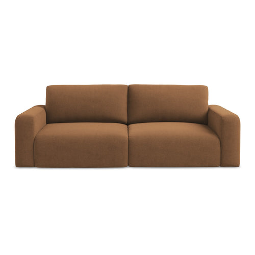 LaMiaSofa 3-zits slaapbank Ostia - textuurstof - terracotta - 244x102x79