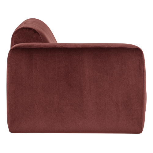 WOOOD 1,5-zits bank arm links Mojo Base - Velvet - Kast.bruin - 74x145x97