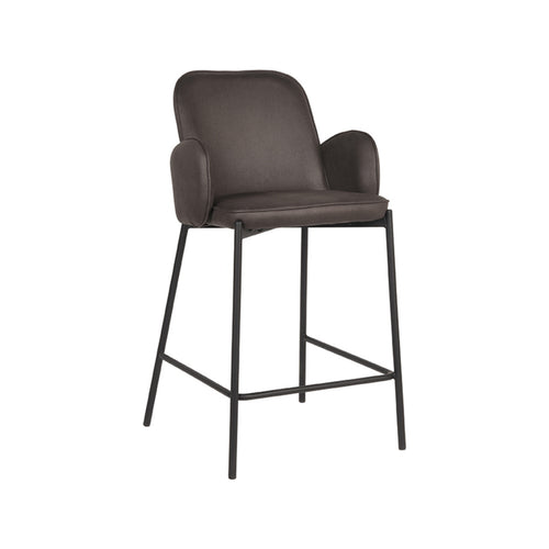 LABEL51 Barkruk Jari - Antraciet - Zithoogte 65cm - Set van 2