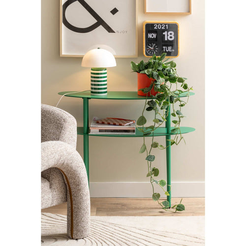 Leitmotiv tafellamp Rayado Retro - groen - 23x23x30cm - Paddenstoellamp