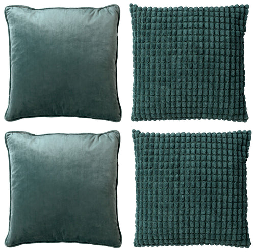Dutch Decor - KUSSENSET - 4-delig - Texture Harmony - 45x45 cm - inclusief binnenkussens - groen - vtwonen shop