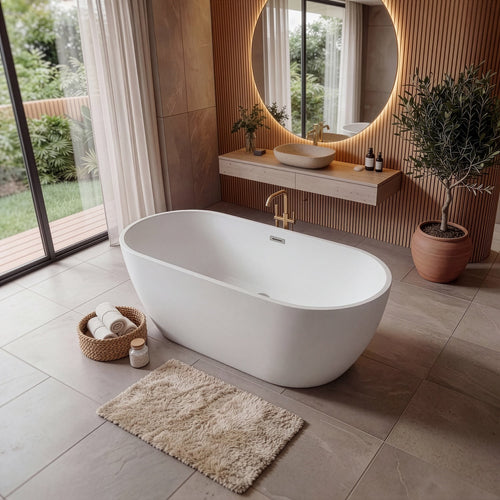 Badplaats Ligbad Bahia 170 x 75 x 58 cm – Vrijstaand Bad – Hoogglans wit